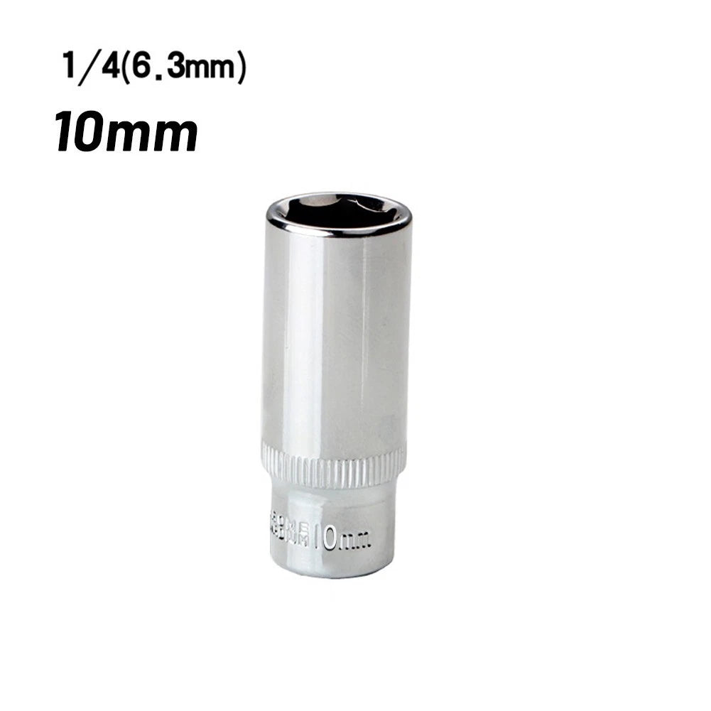 10mm 1/4in Square 6 Point Drive Socket for DIY Repair Tool