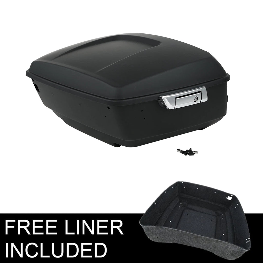 Matt Black King Trunk Rack LED Tail Light for Harley Touring (2014–2023)