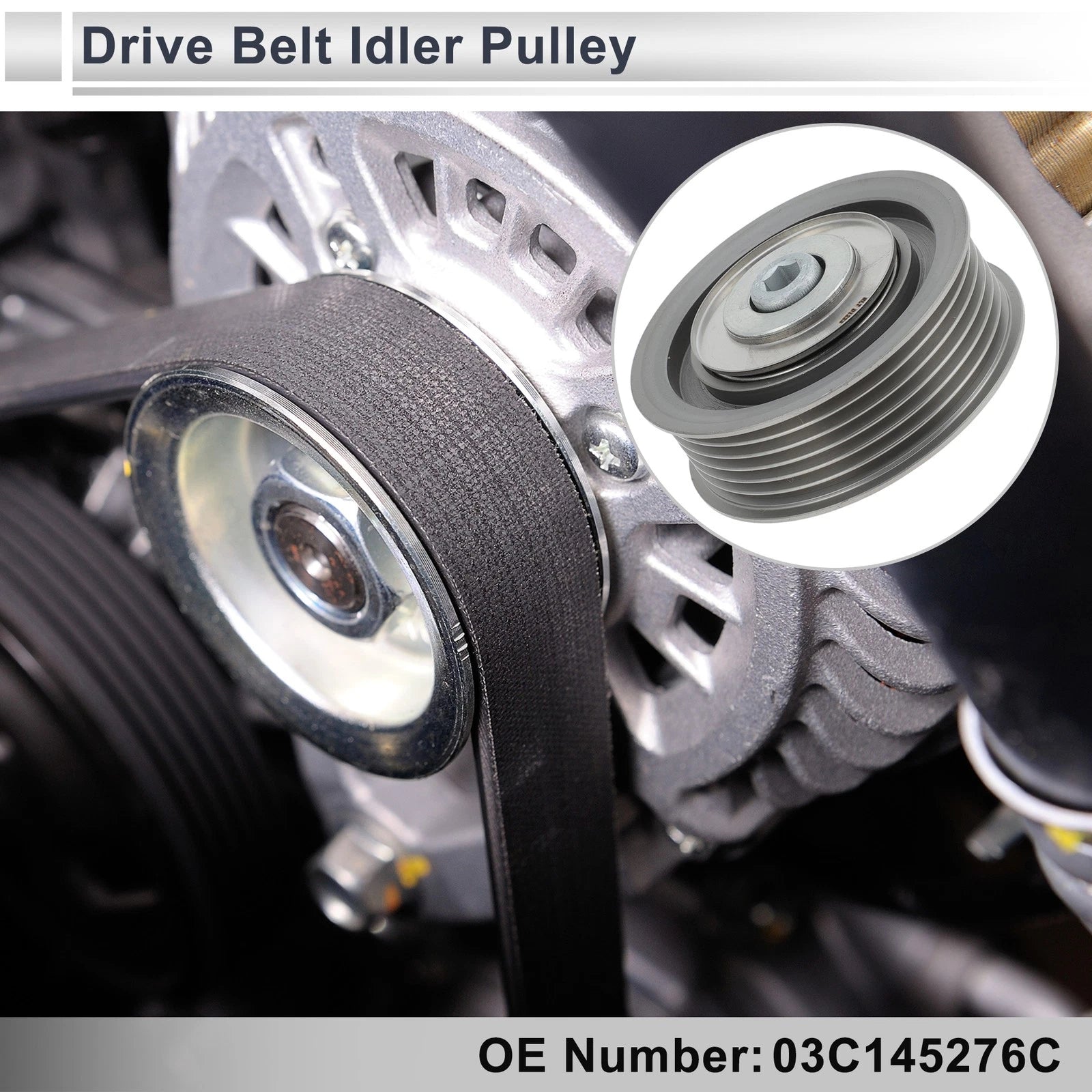 Drive Belt Idler Pulley for Volkswagen Golf 2008–2013 Replacement (1 PC)