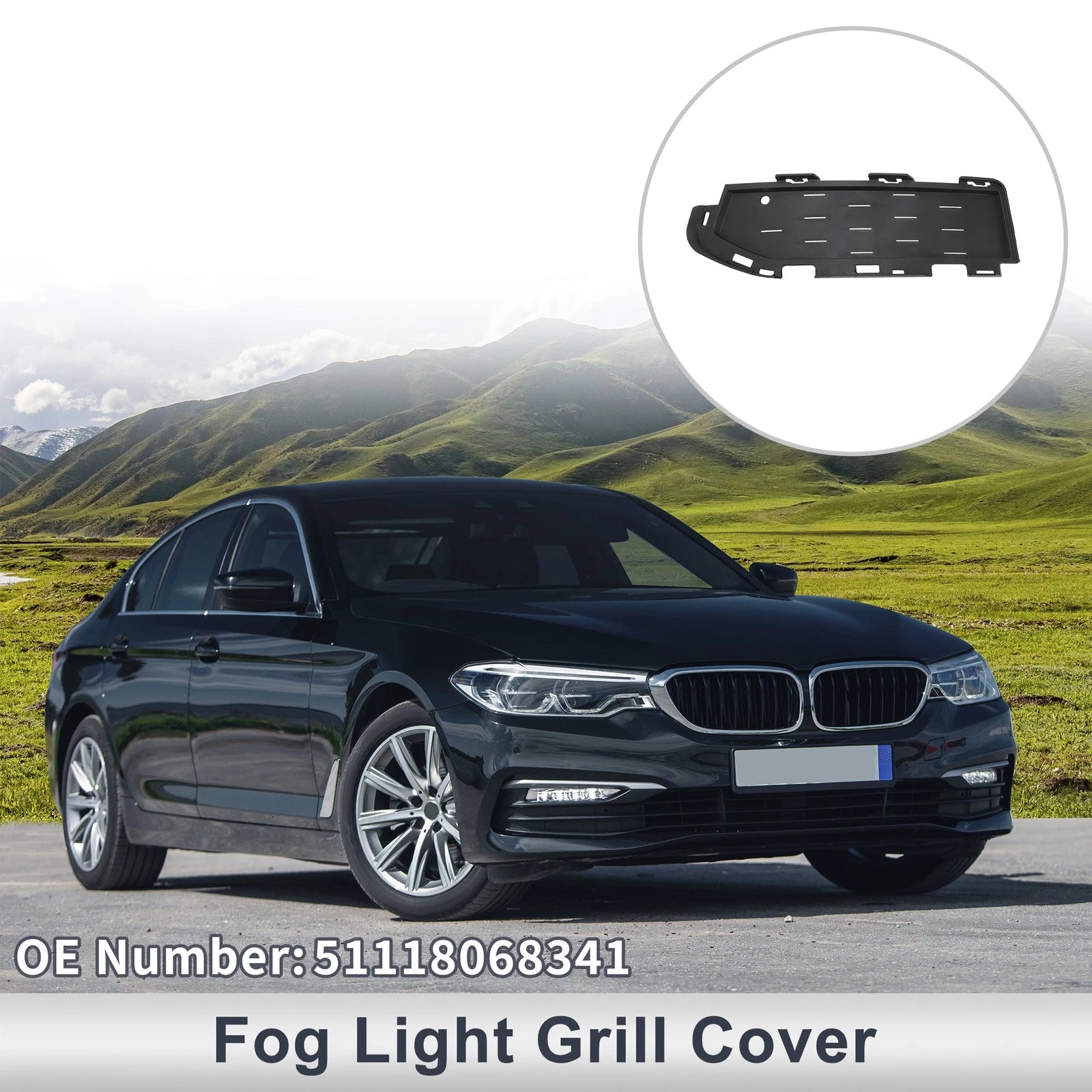 Front Left Fog Light Grill Replacement for BMW 5 Series (2018–2020)