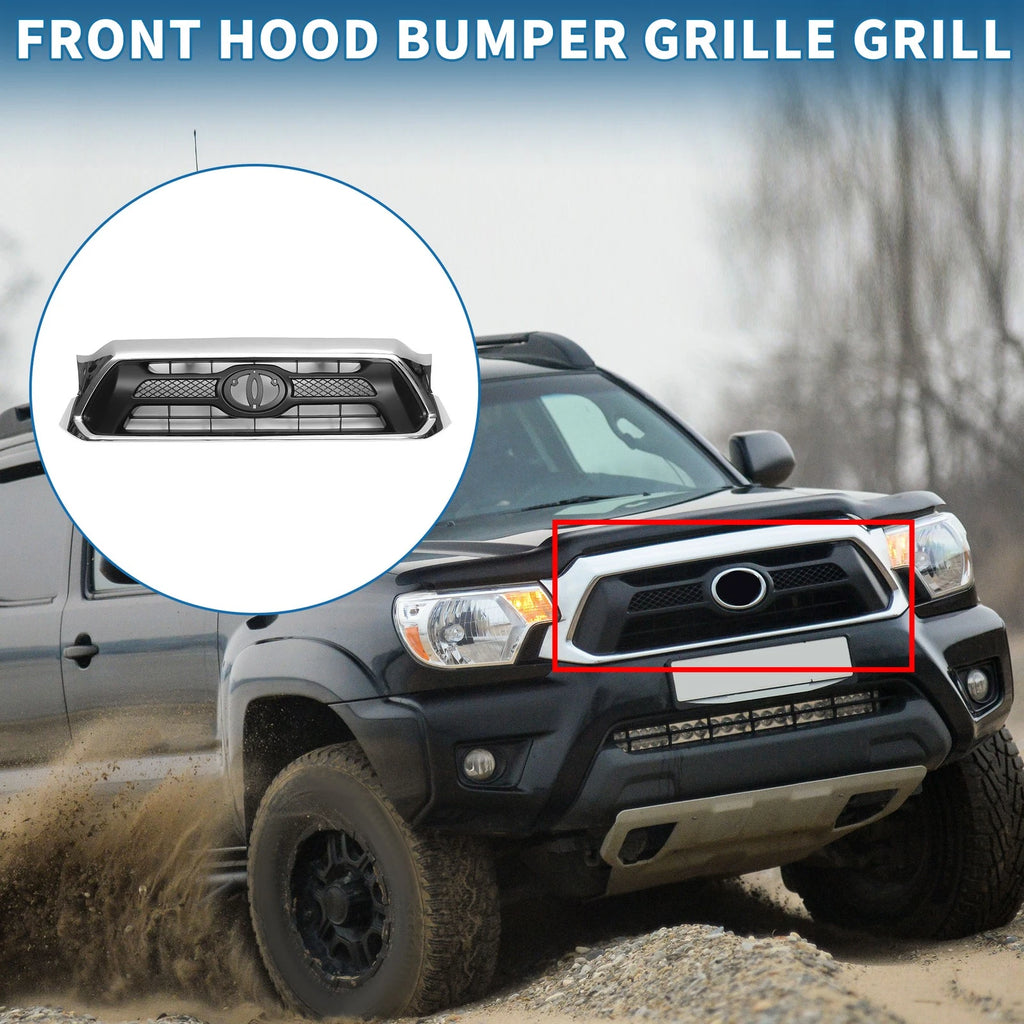 Front Hood Bumper Grille Grill Replacement for Toyota Tacoma (2012–2015)