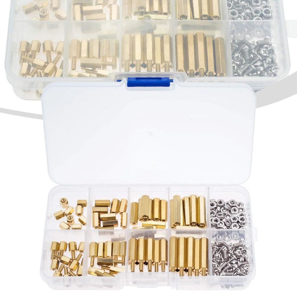 180 Pcs M2.5 Brass Hex Standoff Screw Nut Kit for Electronics Assembly