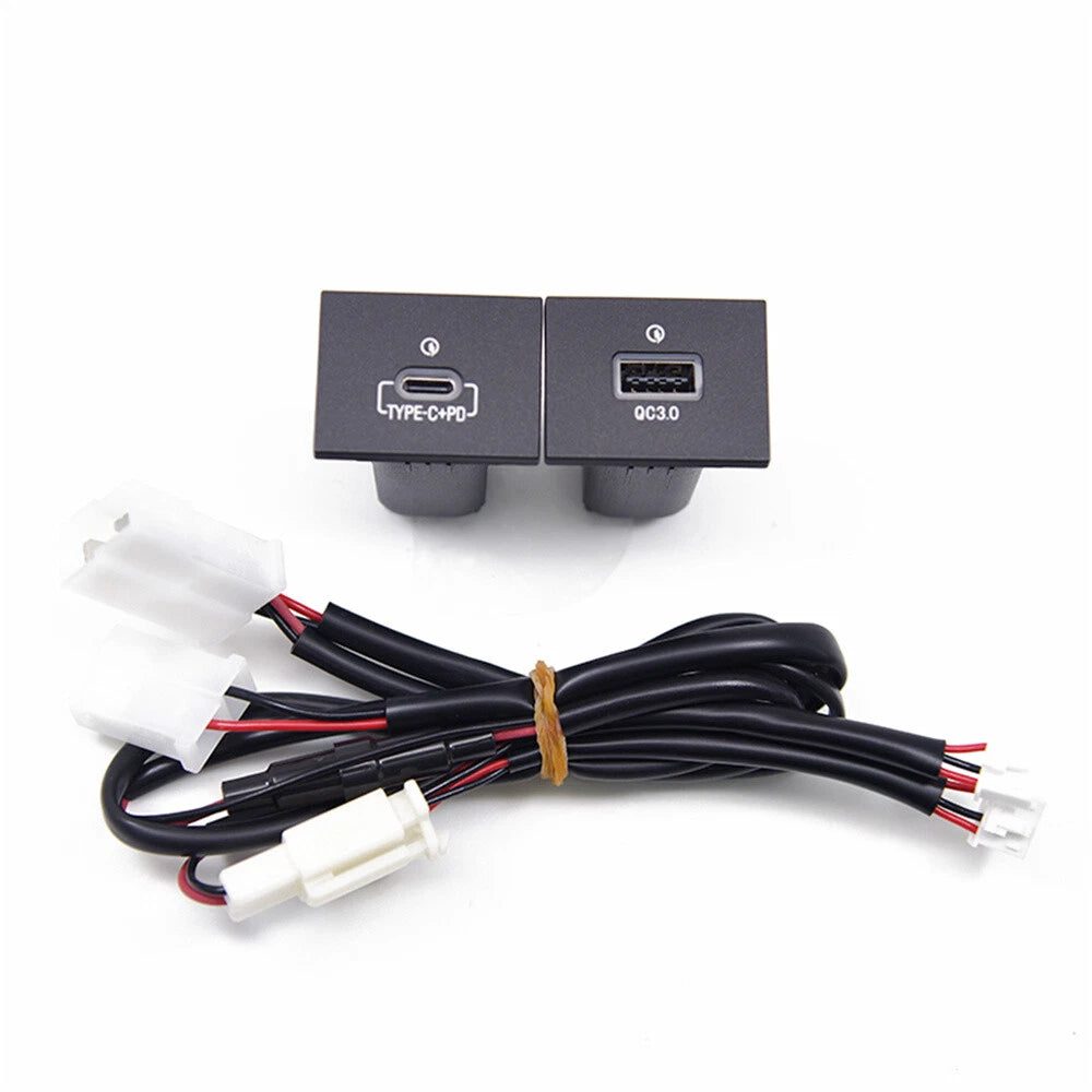 USB-A QC3.0 & USB-C PD Fast Charger Socket for Ford Focus MK2 (2005–2009)
