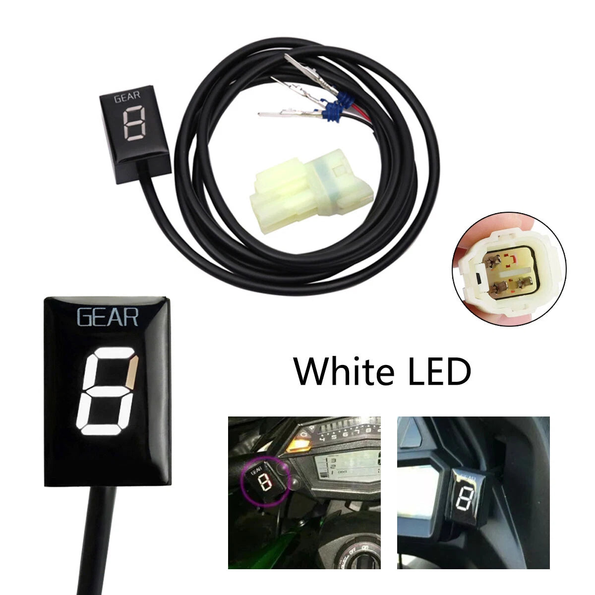 White LED Speed Gear Indicator for Honda CBR600RR CBR600F CBR1000RR (2003–2019)