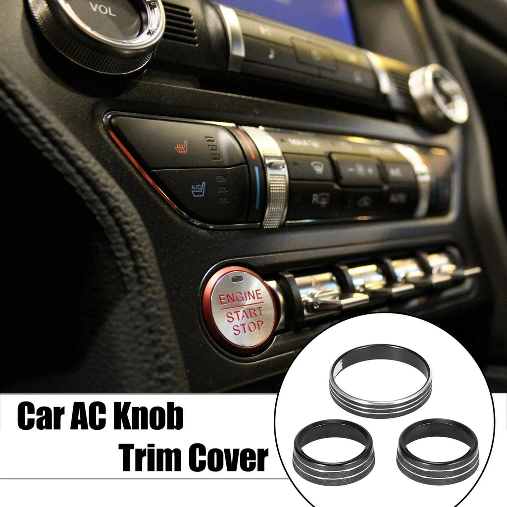 Headlight Volume Tune Knob Cover Set for Ford Mustang (2015–2020) Black