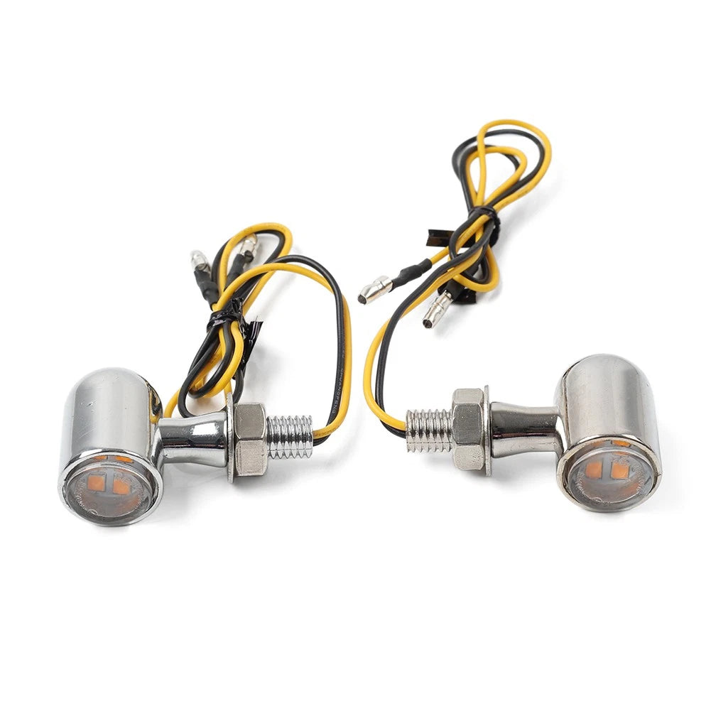 8mm Motorcycle Mini Turn Signal Lights Blinker Indicator For Bobber Cafe Racer