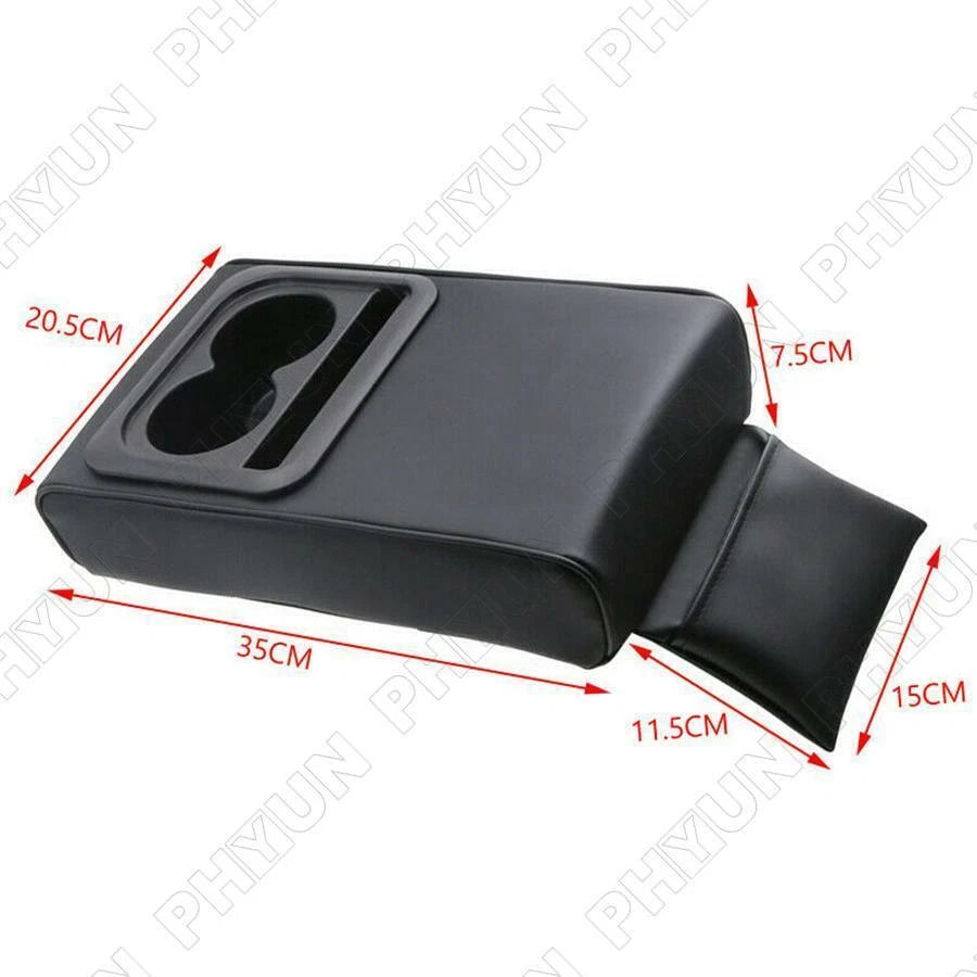 Center Console Armrest Box Cover Pad for Universal Cars with Cup Holder