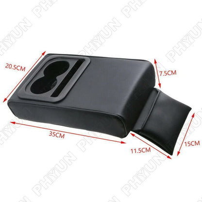 Center Console Armrest Box Cover Pad for Universal Cars with Cup Holder