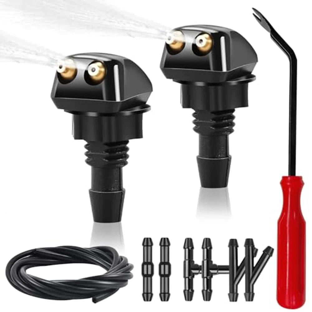 Front Windshield Washer Nozzles & Adapter Hose for