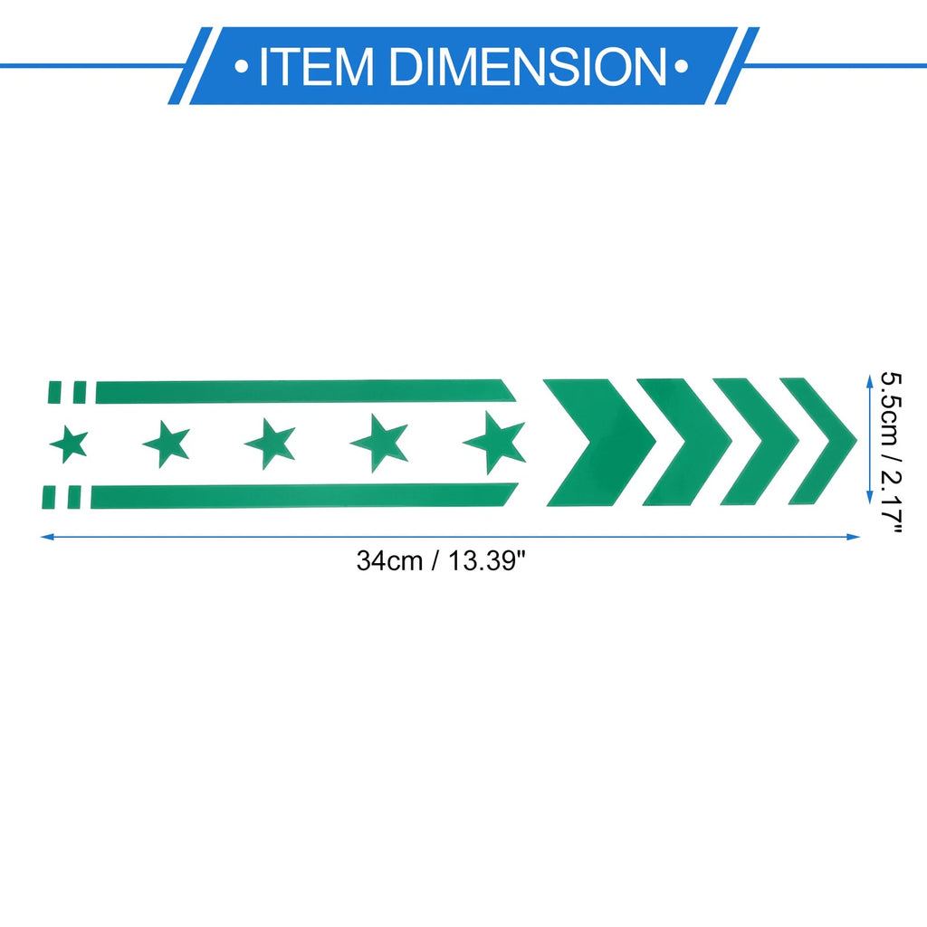 Reflective Bumper Decal Green Square Arrow for B (Personalized)