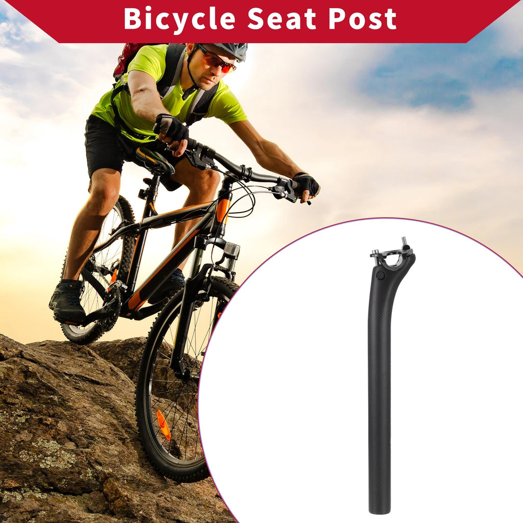 Seat Post 30.8x350mm 3K Matte Black Replacement for Bicycle MTB Road (—)