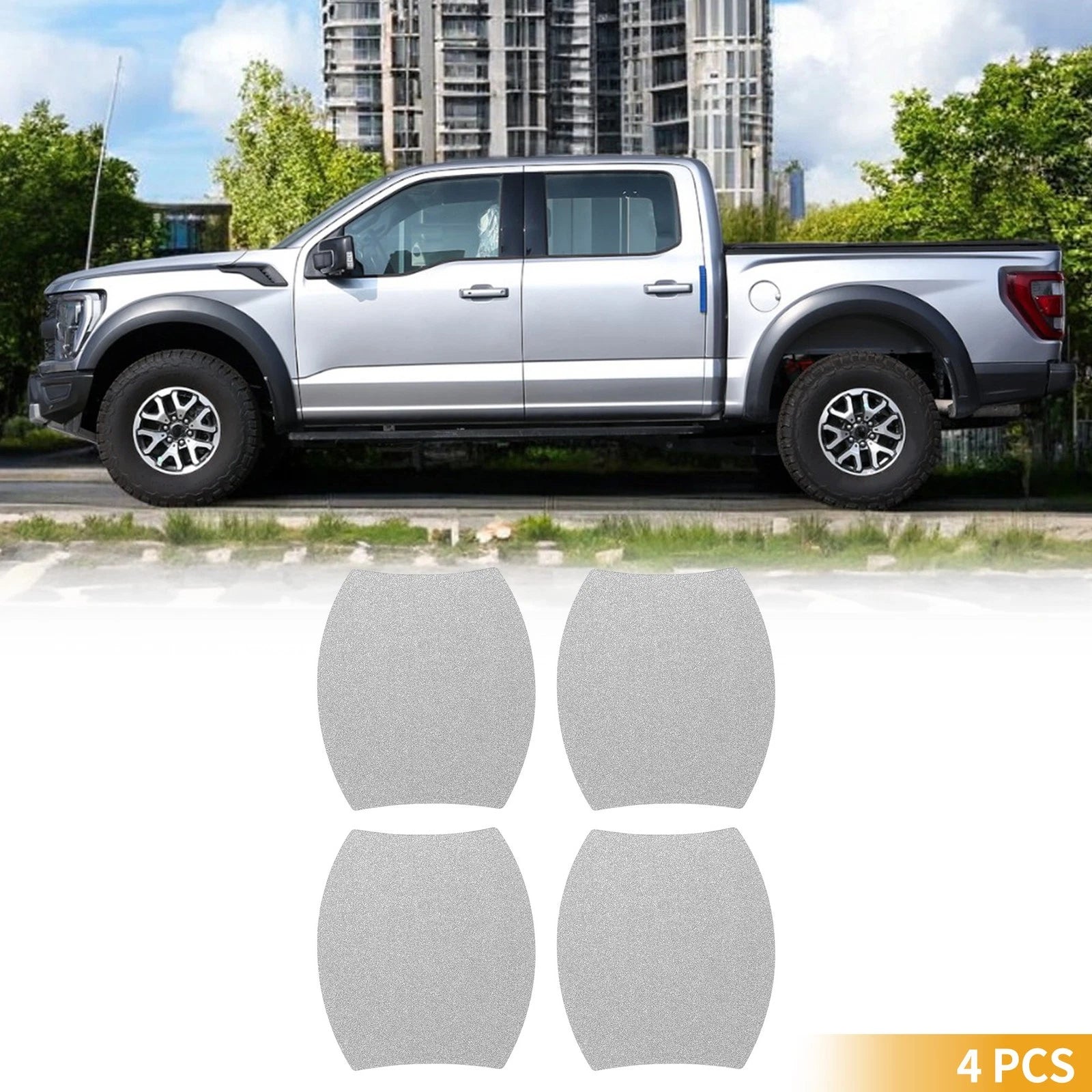 Universal Magnetic Car Door Cup Protector Sticker - Matte Silver Tone