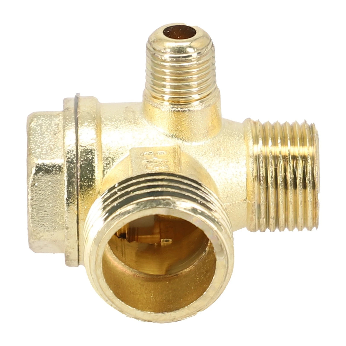 1pc 42x39mm Pipe Connection 3-Way Air Compressor Check Valve Zinc Alloy