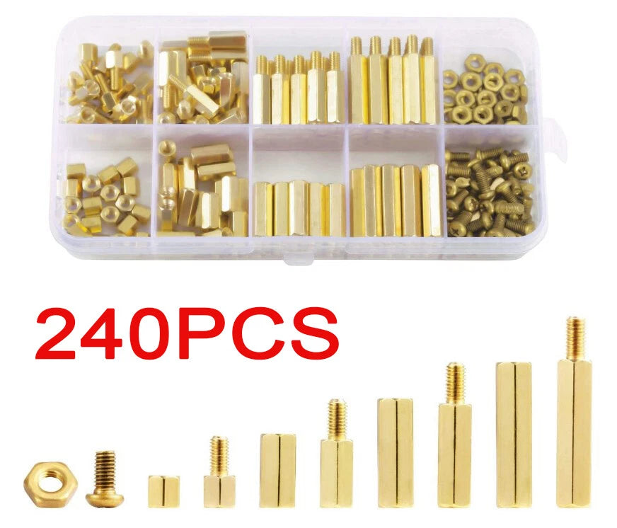 2X M3 Brass Hex Column Standoff Spacer Screw Nut