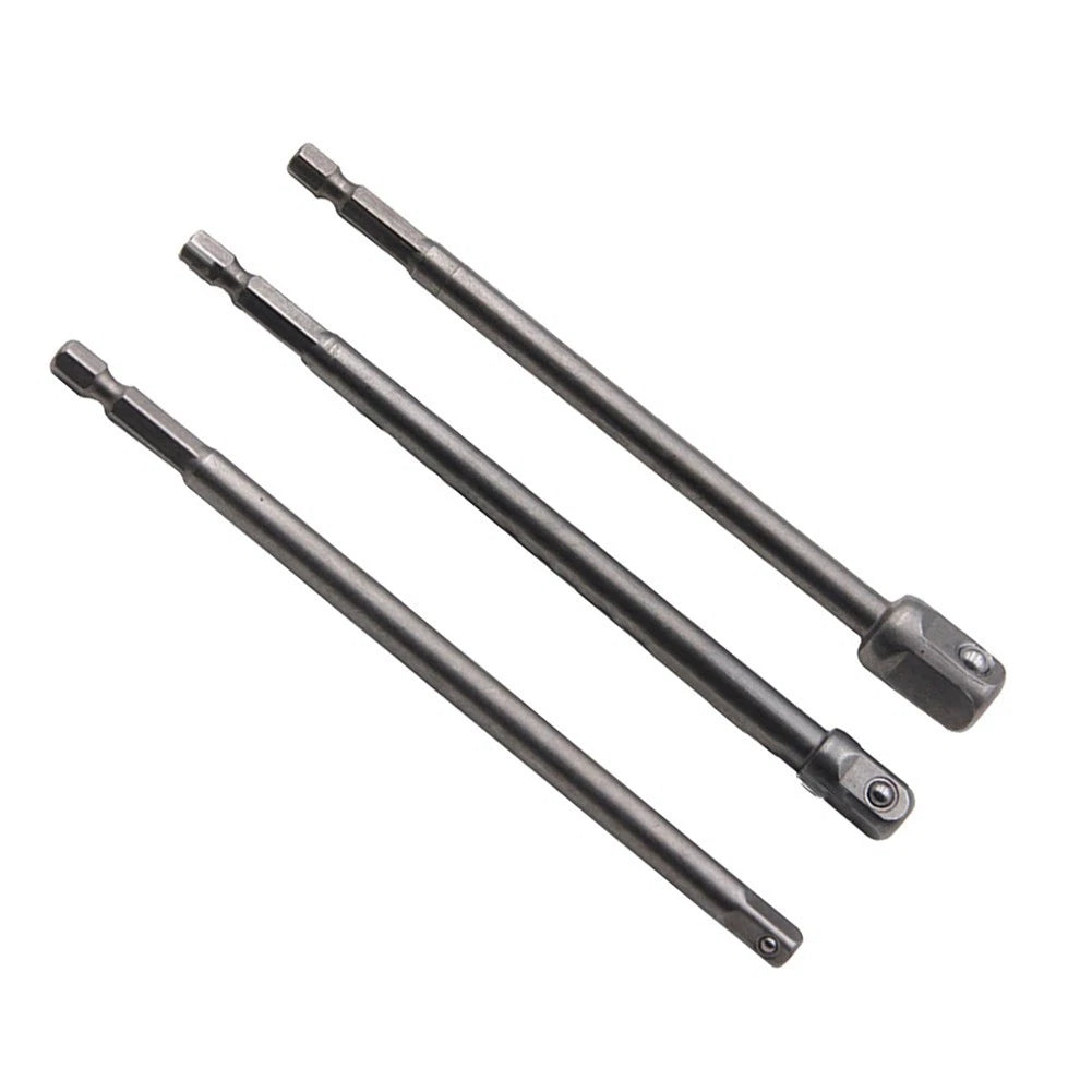 3 Pcs Drill Bit Socket Adapter Set for (1/4", 3/8", 1/2")