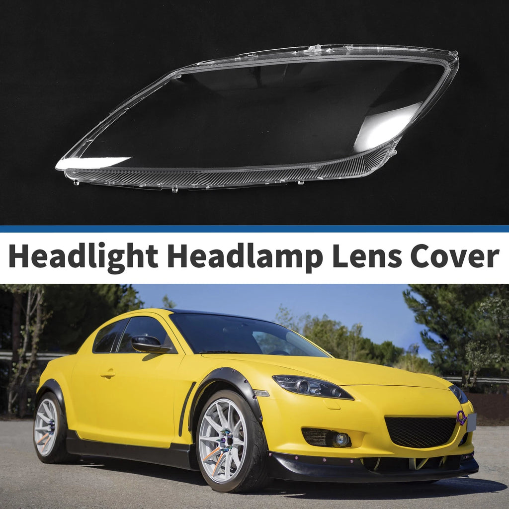 1 Pcs Headlight Lens Cover for Mazda RX-8 (2004–2011) PC Clear