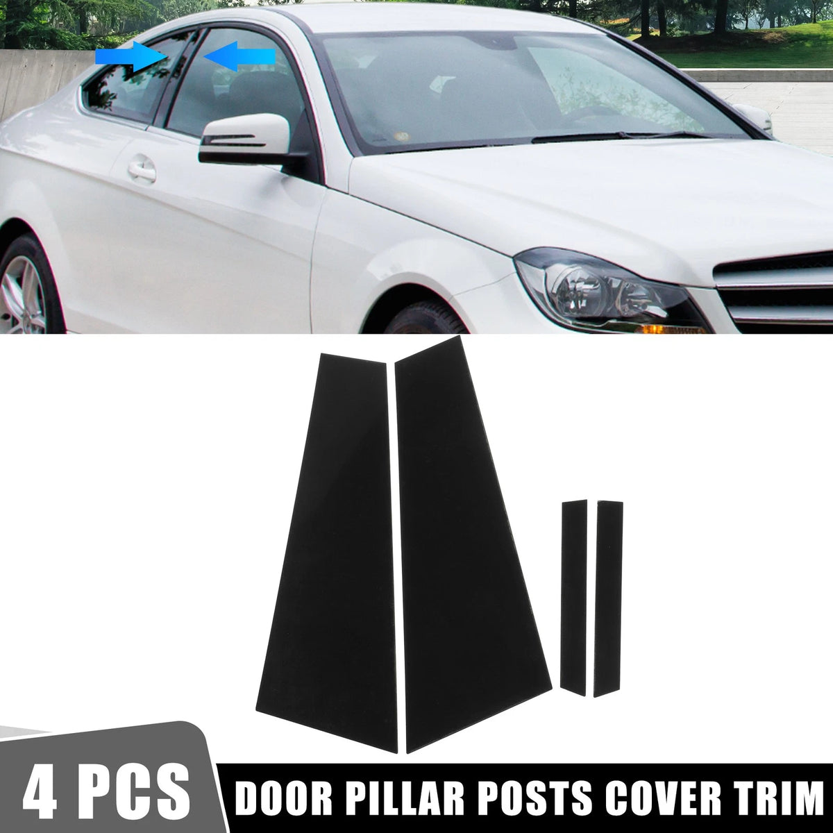 Door Cover Panel Trim Pillar Posts Stickers Kit for Mercedes-Benz CLS (2007–2019)