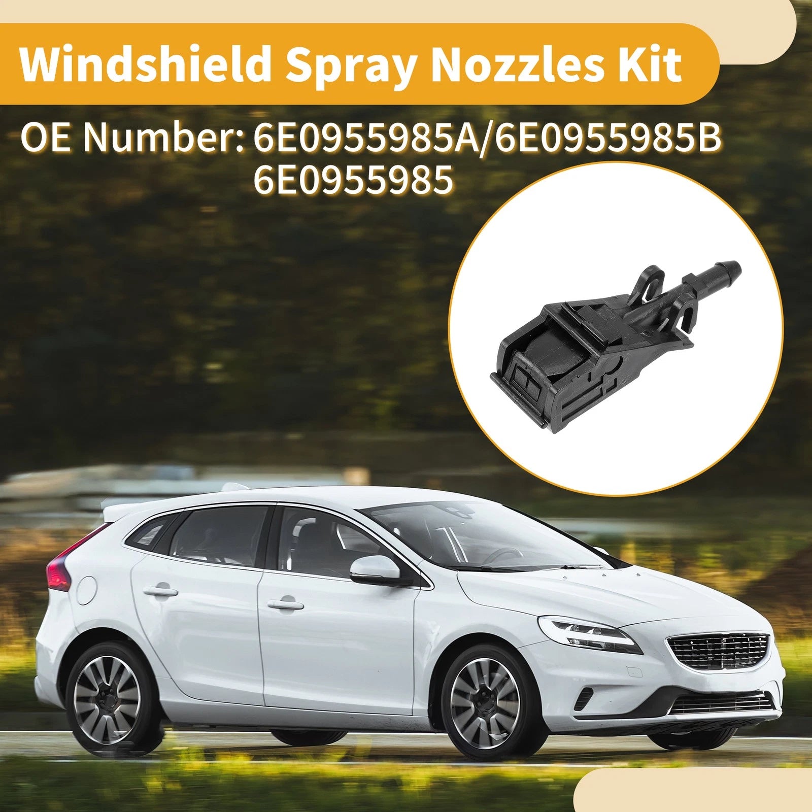 Windshield Washer Nozzle Kit Replacement for Volkswagen Polo Hatchback (2010–2017)