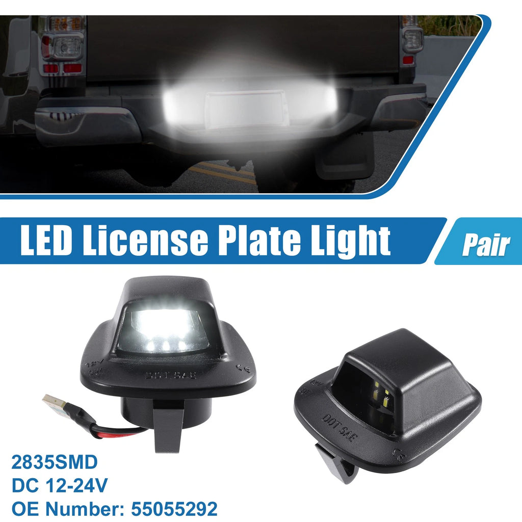 White LED License Plate Light Assembly Replacement for Dodge Dakota (2005–2011)