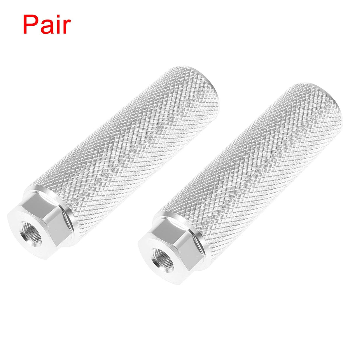 Aluminum Alloy Foot Pegs Pair for BMX MTB Bicycle 3/8 Inch Silver (3/8)