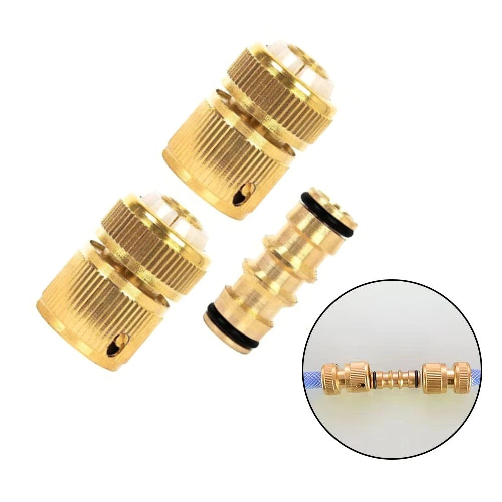 Secure Brass Garden Hose Connector Kit