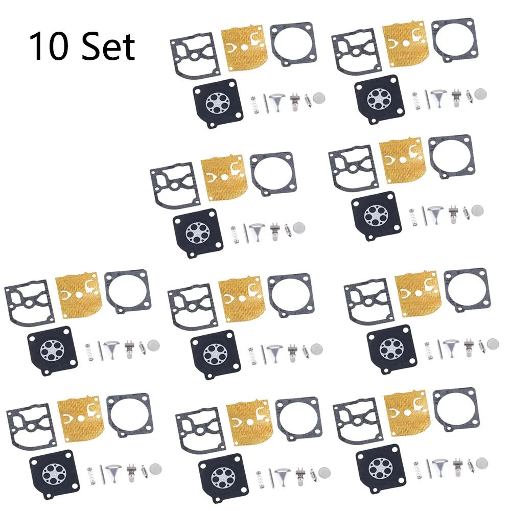 Set of 10 Carburetor Rebuild Kits for Zama RB-45 C1Q EL1/EL5/EL6/EL7/EL10/M43