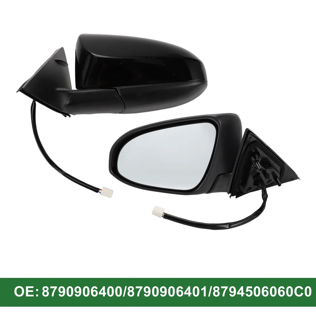Left Door Mirror Replacement for Toyota Camry Manual Folding Gloss Black (2012–2017)