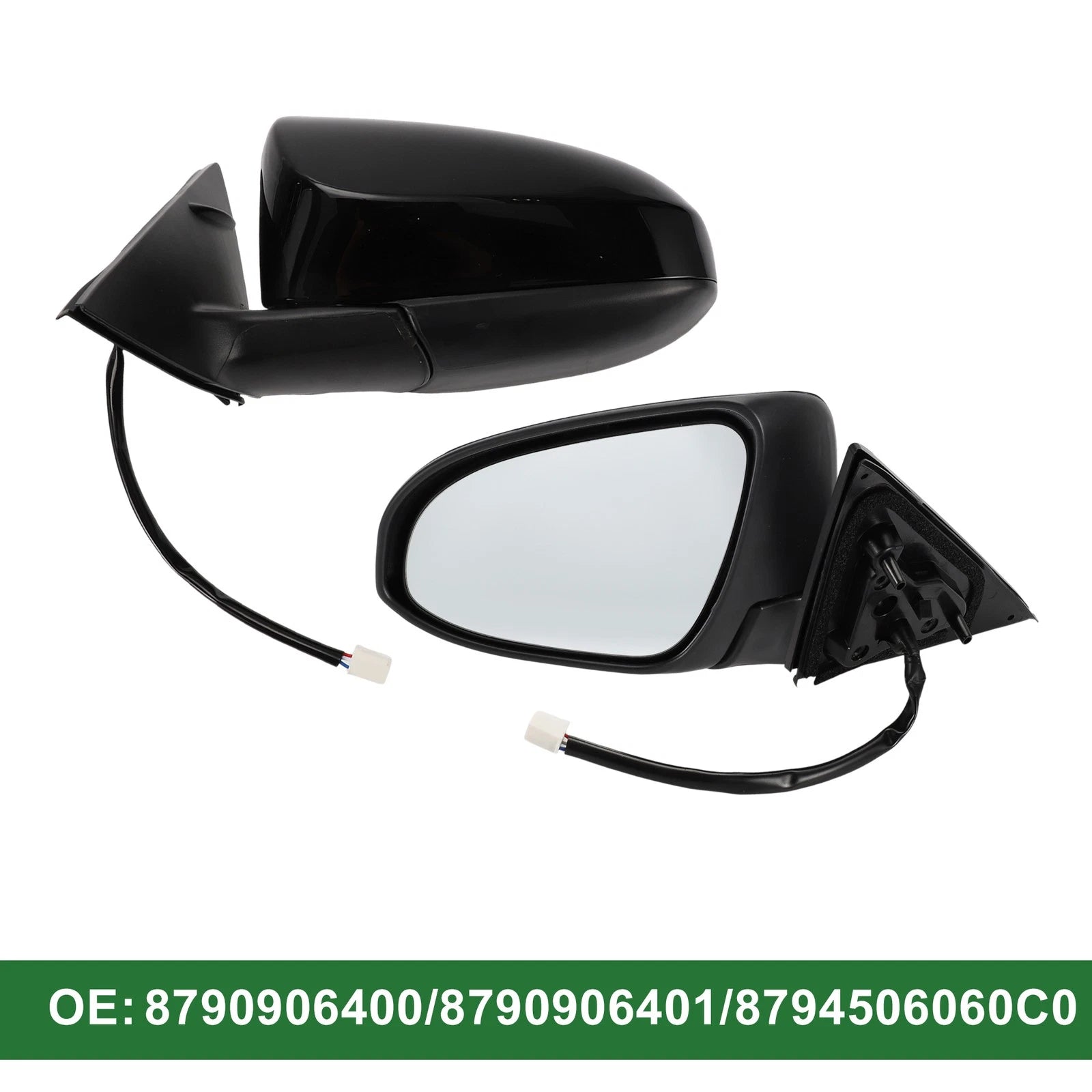 Left Door Mirror Replacement for Toyota Camry Manual Folding Gloss Black (2012–2017)