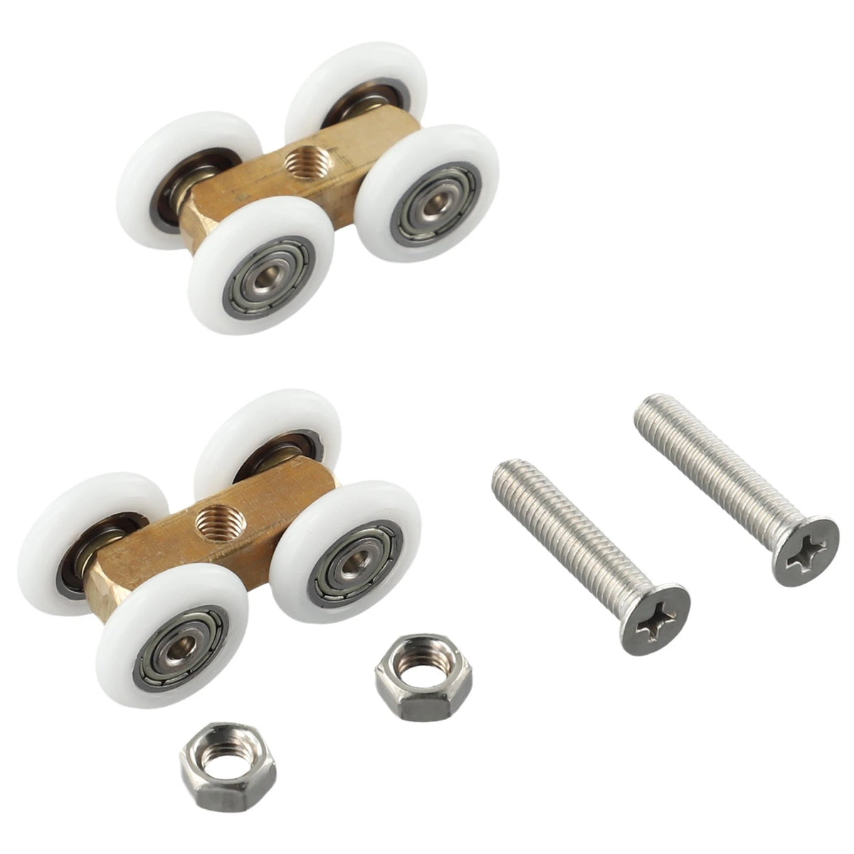 4X Bathroom Roller Door Hardware Four-wheel Hanging Glass Pulley