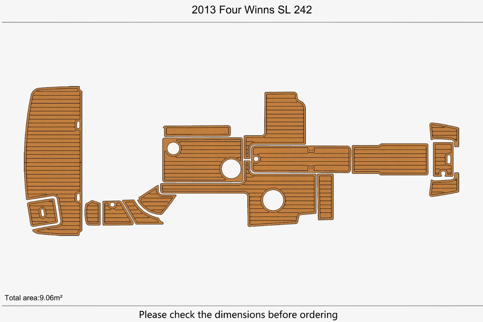 EVA Foam Teak Deck Flooring Mat for Four Winns SL 242 (2013)