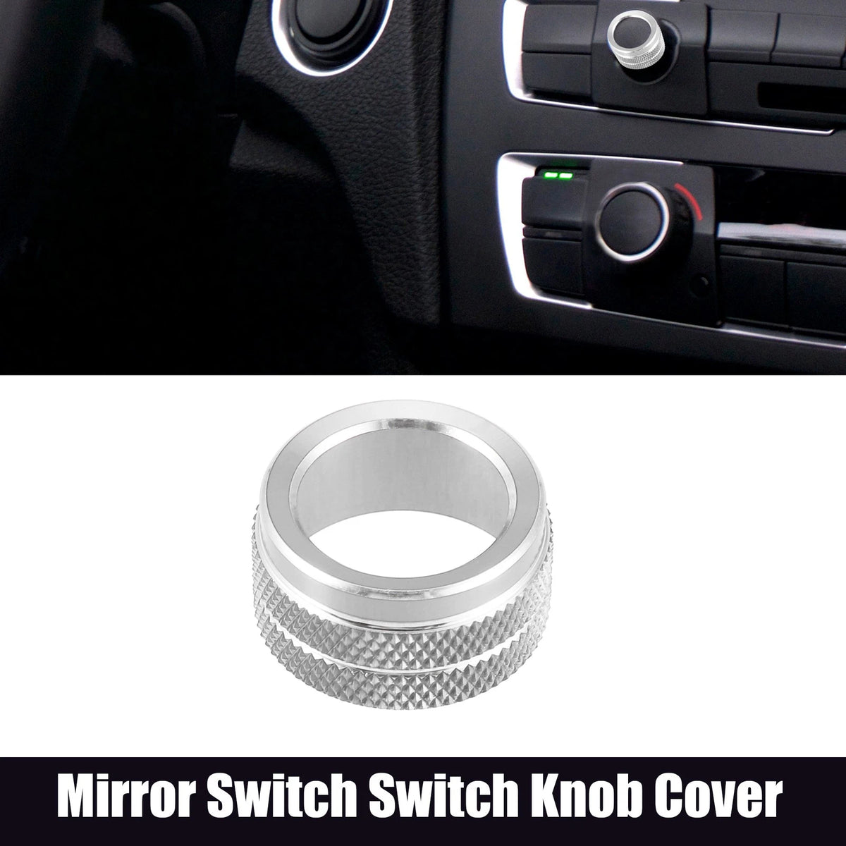Auto Mirror Switch Knob Cover Decoration Replacement for Toyota Silver Tone (—)