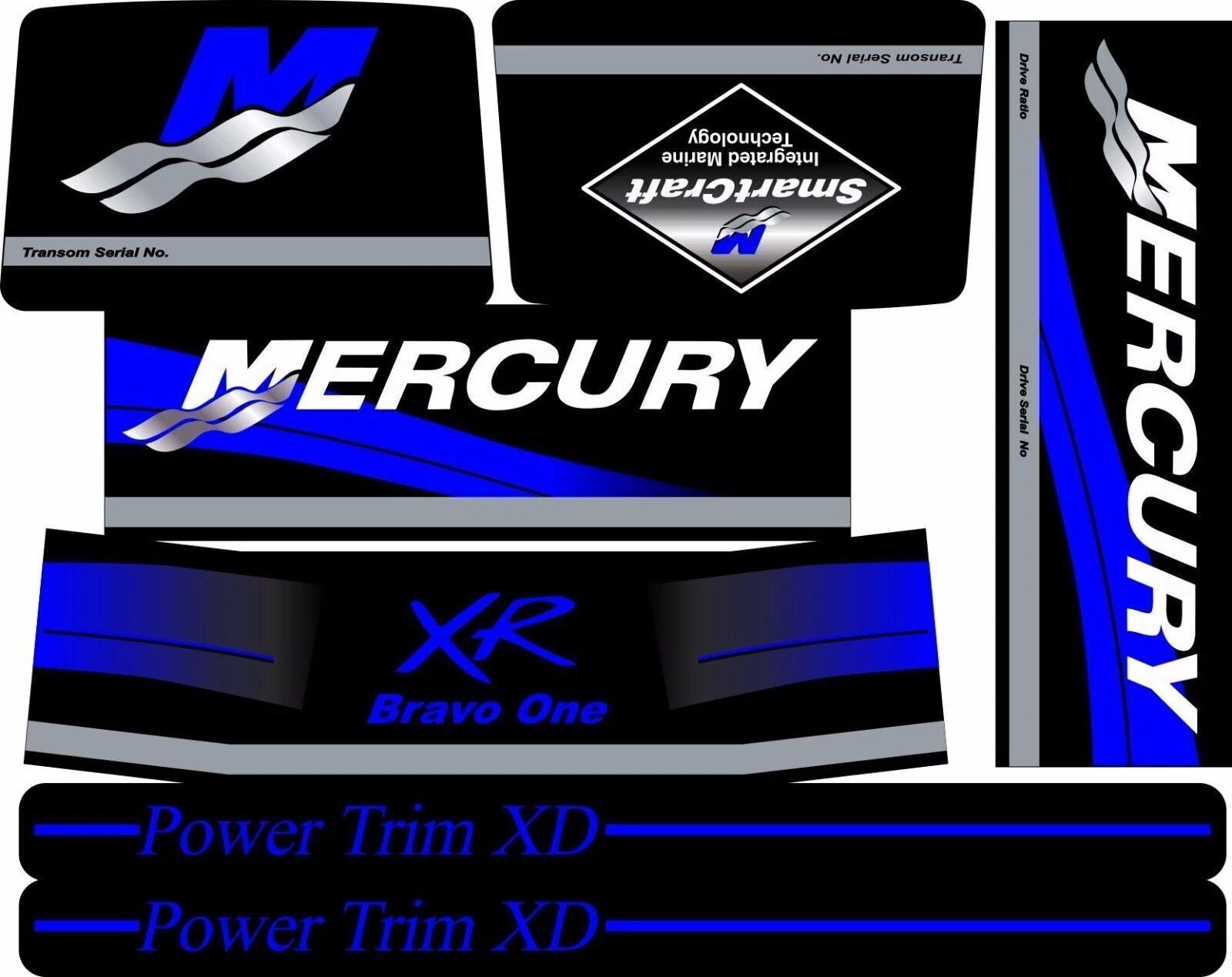 Decals Sticker for MerCruiser XR Bravo One Engine Drive (37-15167A90)