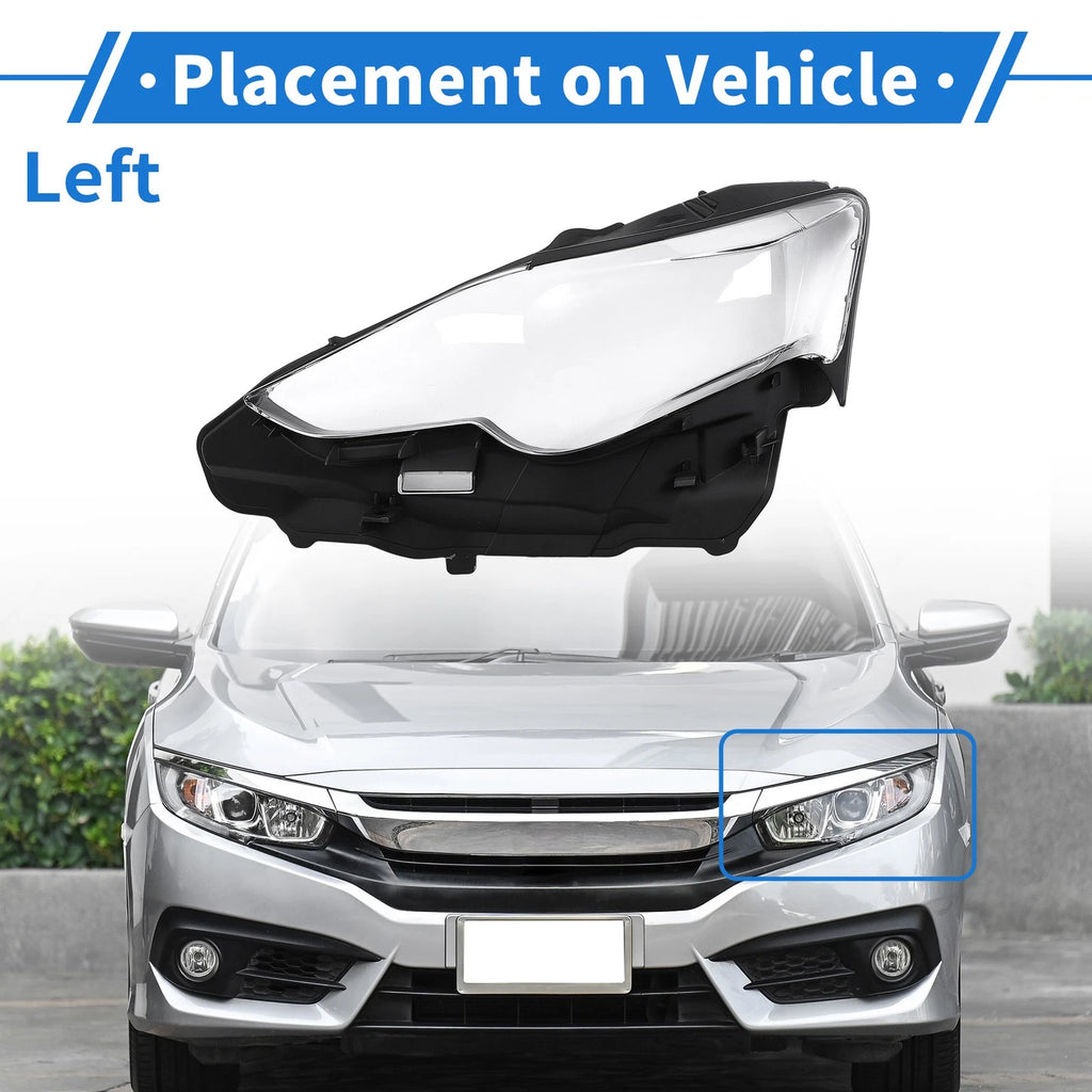 Headlight Lens Cover Front Left Replacement for Lexus IS 250 2013–2016