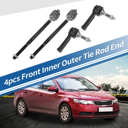 Set of 4 Front Inner Outer Tie Rod End Links for Ford Explorer (No. ES800952/EV 800893)