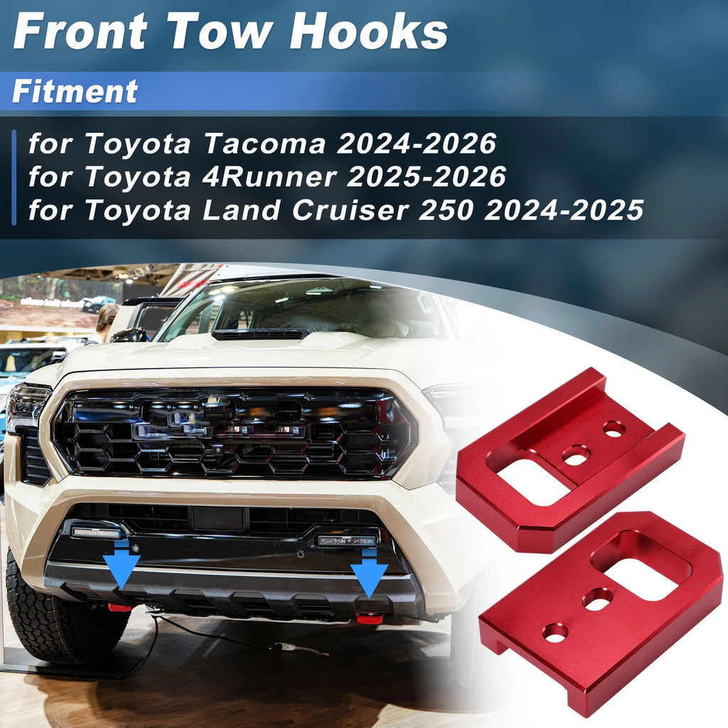 Front Tow Hooks Heavy Duty Replacement for Toyota Tacoma 4Runner (2024-2026)