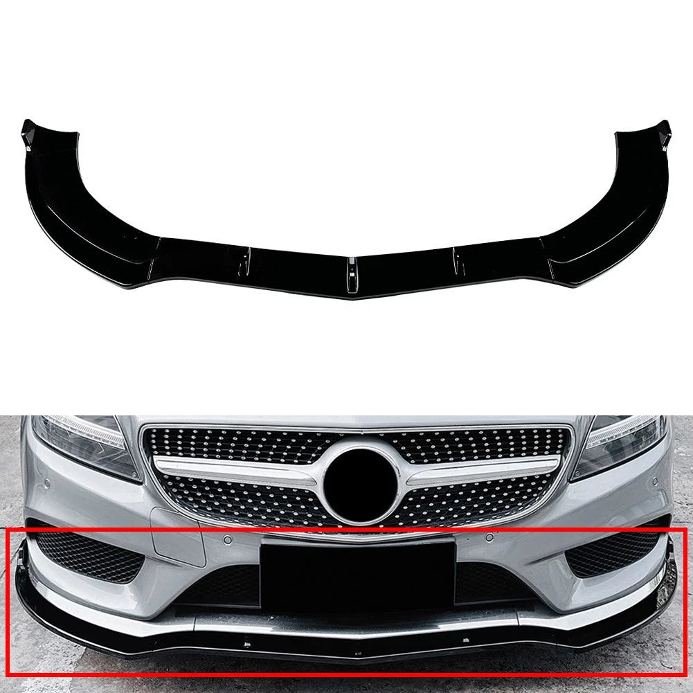 Front Spoiler Lip for Mercedes Benz CLS-Class C218 X218 (2014–2017) Gloss