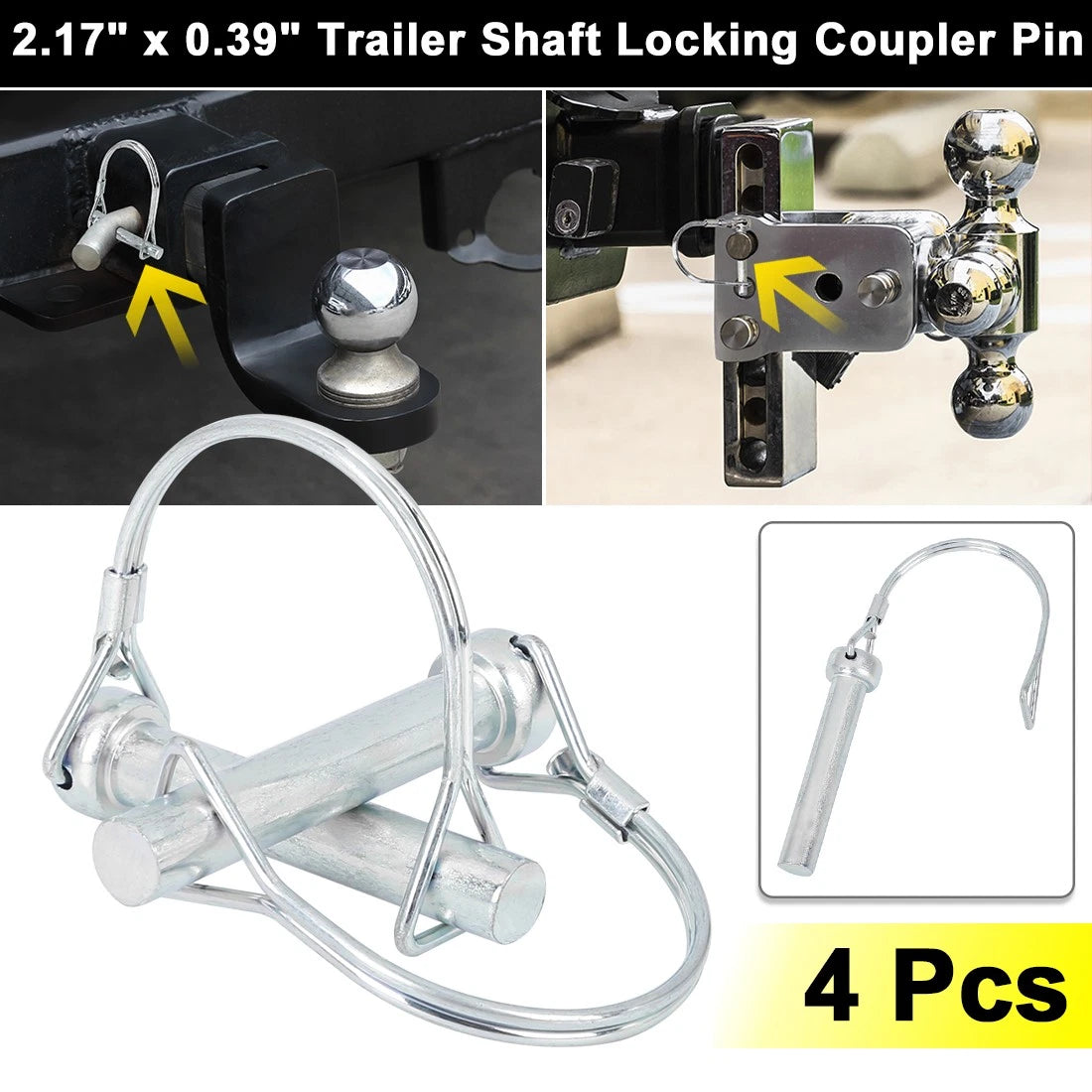 Trailer Shaft Locking Safety Coupler Pin D Shape 4pcs for Car Boat (2000–2025)