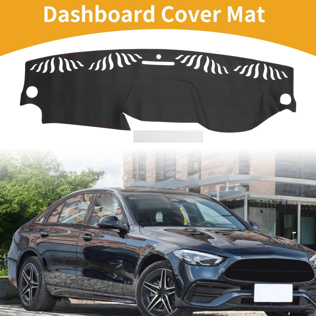 Dashboard Cover Mat for Mercedes-Benz C-Class (2011–2013) Black Red