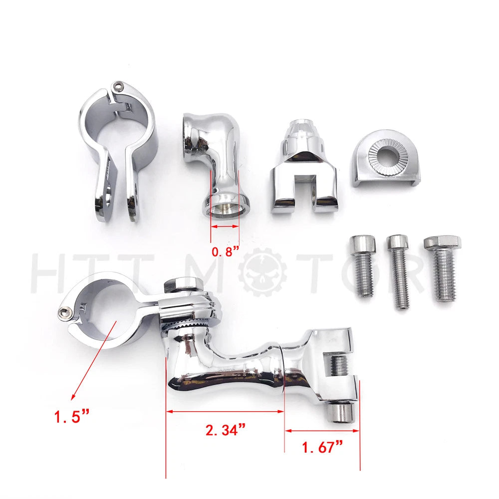 1 1/2" O-ring Crash Bar Engine Guard Highway Chrome Pegs Footpeg