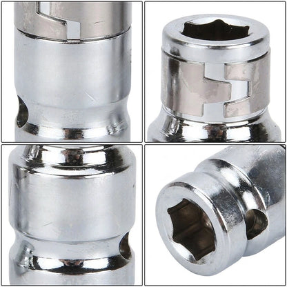 3/8in 1/2in Drive 10mm Hexagon Screwdriver Bit Holder Socket Adapter