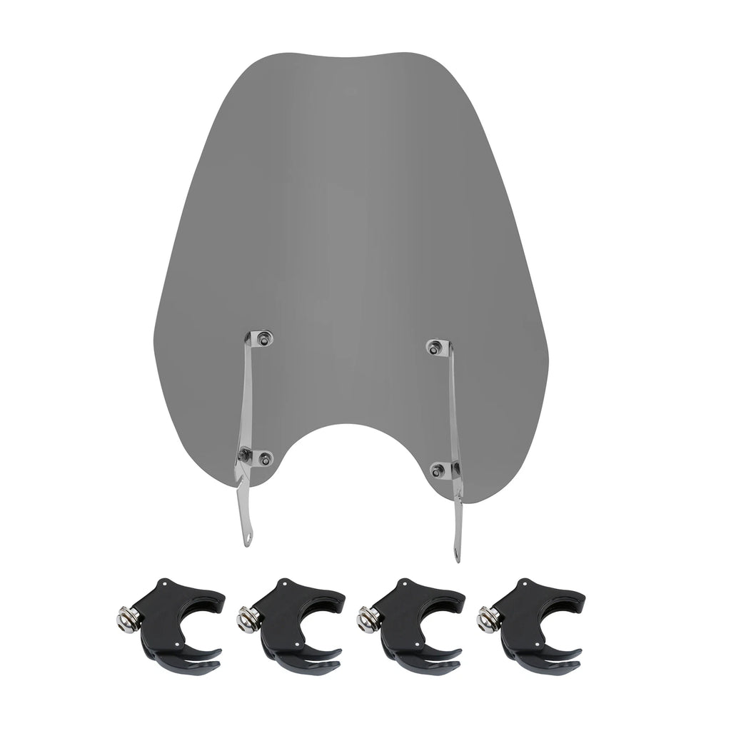 Smoke Windshield & Bracket & 49mm Clamps for Harley Dyna Softail