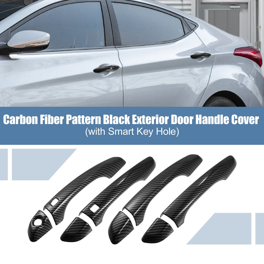 8PC Side Door Handle Cover Trim for Hyundai Elantra (2017–2020) Smart Key Hole