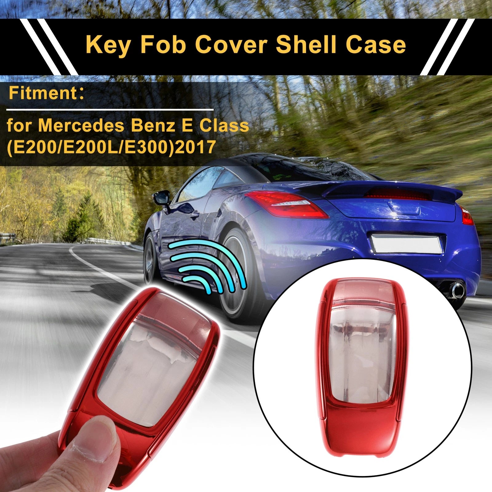 Car Key Case Red TPU Replacement for Mercedes Benz E Class (2017–2020)