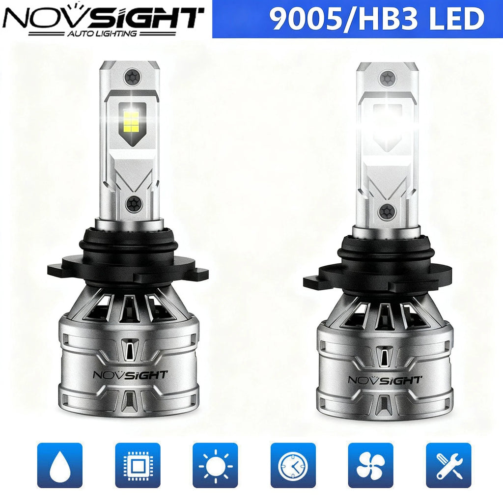 2X 9005 HB3 LED Headlight Bulbs for NOVSIGHT (6500K)