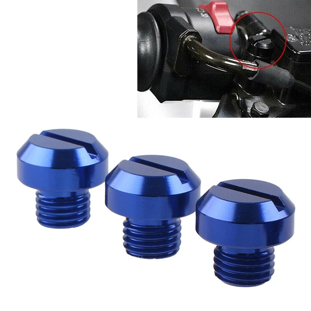 3Pcs M10x1.25 Motorcycle Mirror Hole Blanking Plugs Blue