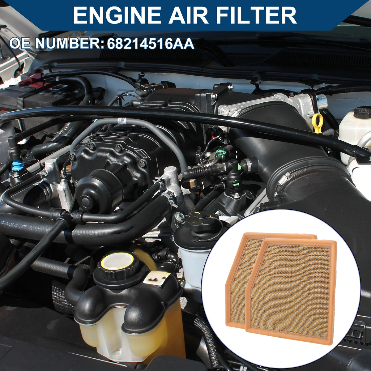 Set of 2 Engine Air Filters No. 68214516AA for Chrysler Pacifica 2017–2025
