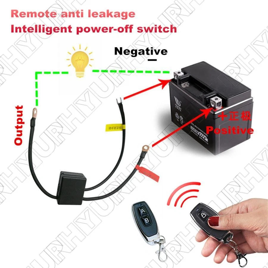 Wireless Remote Control Motorcycle Battery Isolator Switch for Universal Models
