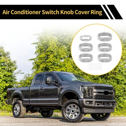 Air Conditioner Switch Knob Cover Ring for Ford F-150 (2015–2023) Silver Tone