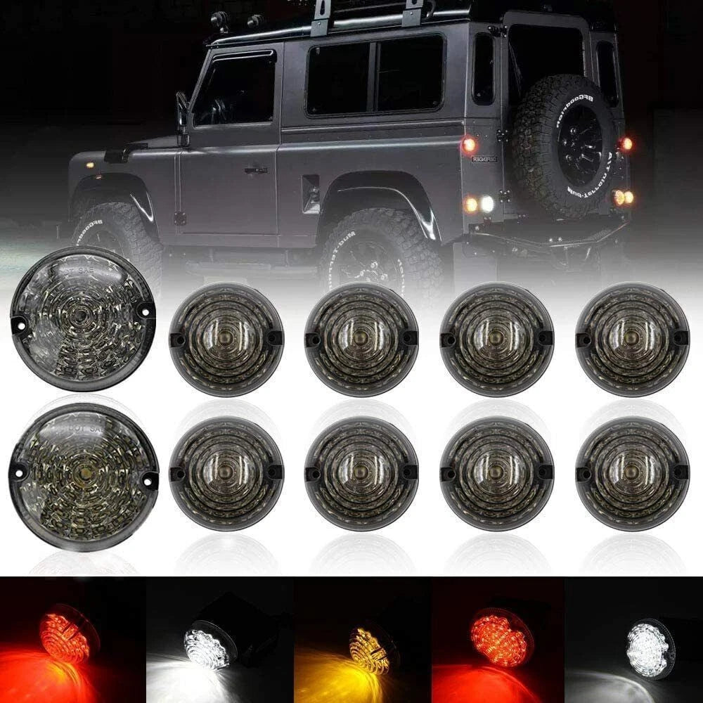 10X Smoke LED Light Lamp Upgrade Kit for Land Rover Defender 90 110 130 (1990–2023)