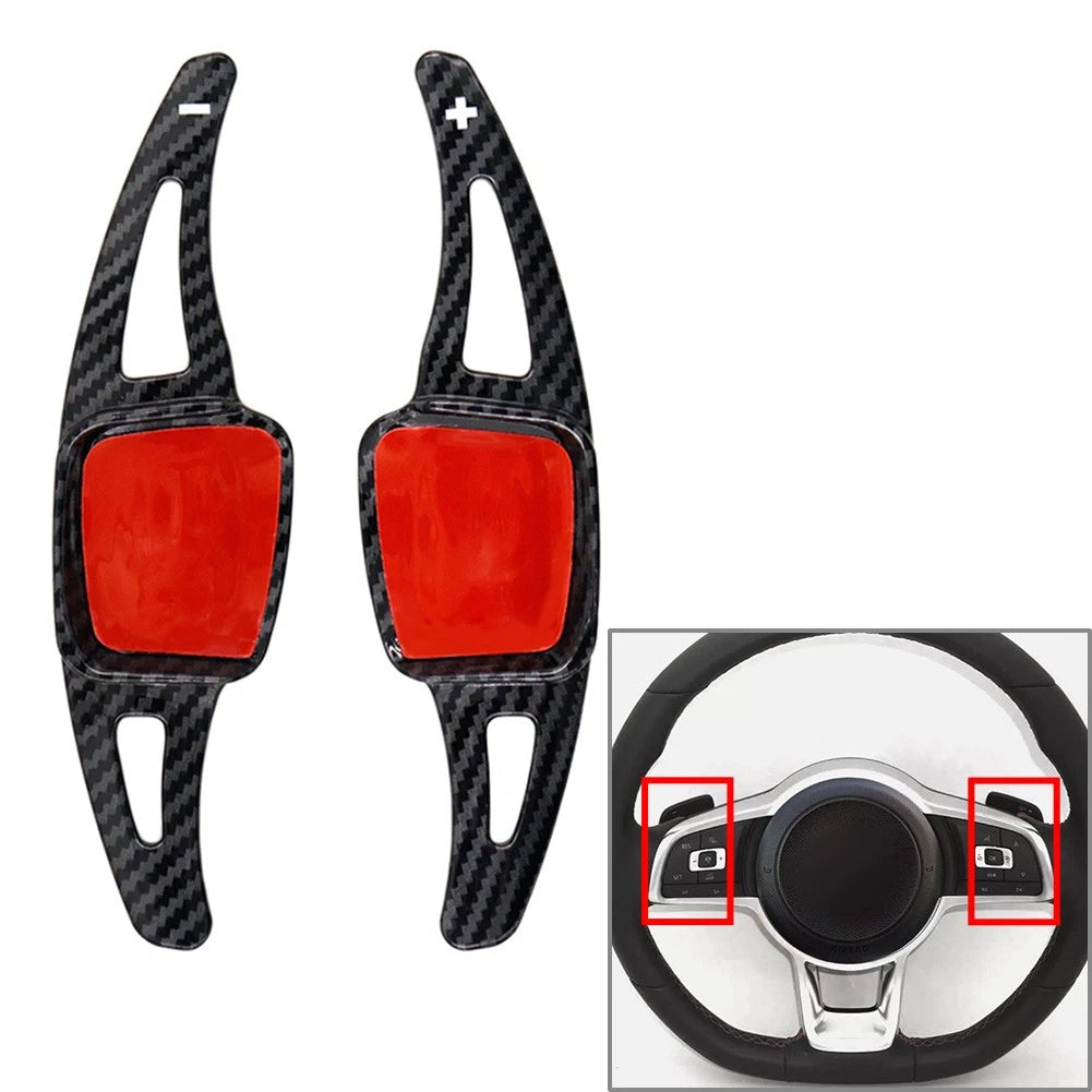 Carbon Blk Steering Wheel Paddle Shifter For VW Tiguan Golf 7 8 Passat B8